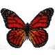 Borduurpakket vlinder oranje/bruin/zwart 12x16cm.