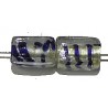 silverfoil blokje 13x8mm transp.d.blauw streep 5st