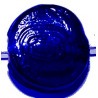 Glaskraal ca 20mm plat rond pr.blauw silverf. 10st