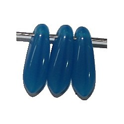 Glasdruppel 3x10mm opaque blauw 50st.