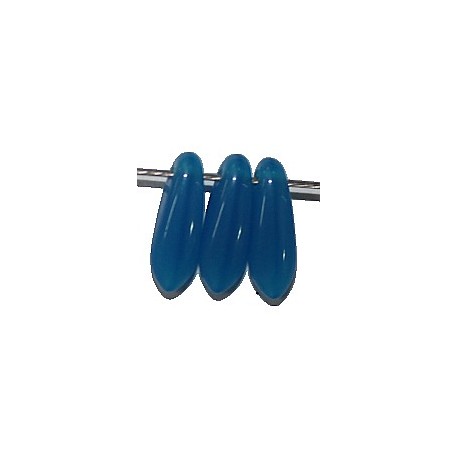 Glasdruppel 3x10mm opaque blauw 50st.