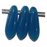 Glasdruppel 3x10mm opaque blauw 50st.