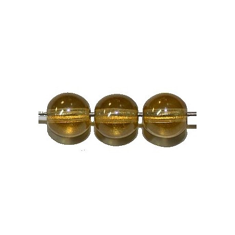 Glaskraal 6mm rond tr. lichtbruin 50st.