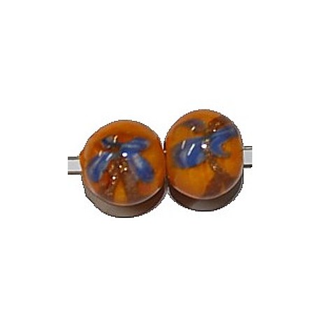 Glaskraal rond 12mm oranje 5st