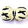 benen kraal 6mm wit/zwart 10stuks