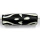 Benen kraal ton 25x8mm zwart/wit 5stuks