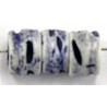 Benen kraal 5x7mm blauw/wit 10stuks