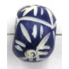 Benen kraal rond 10x14mm blauw/wit 5stuks