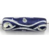 Benen kraal ton 25x8mm blauw/wit 5uks