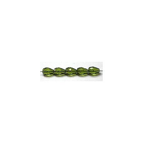 Facetkraal druppel 10x7mm olivine groen15st