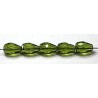 Facetkraal druppel 10x7mm olivine groen15st