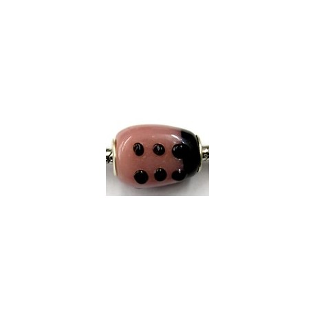 Pandorastyle kraal rose lieveheersbeestje p.st