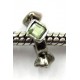 Pandorastyle kr.gerhodineerd tri-bead groene stras