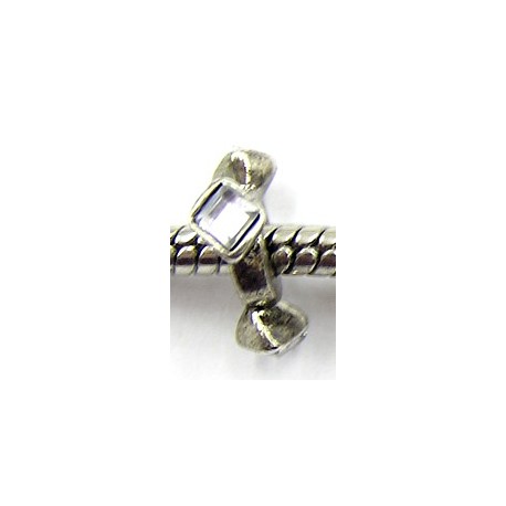 Pandorastyle kr.gerhodineerd tri-bead tr. stras