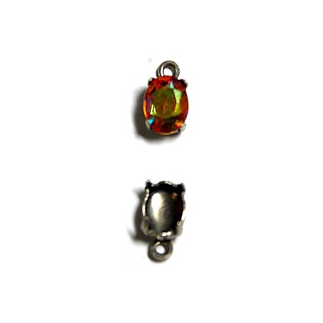Hangkastje met steen 8x6mm topaas AB p.st