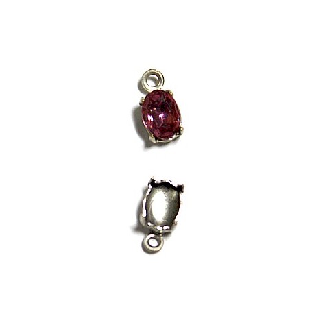 Hangkastje met steen 8x6mm klicht amethyst p