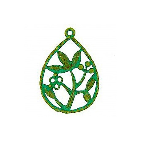 Metalen BOHO bedel 21x31mm bloem 2st