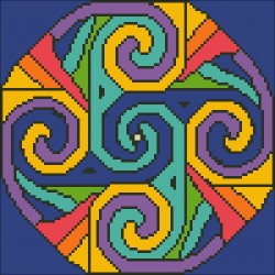 Borduurpakket Spirals (1) 22x22cm.