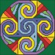 Borduurpakket Spirals (2) 22x22cm.