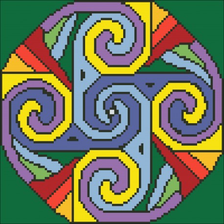 Borduurpakket Spirals (2) 22x22cm.