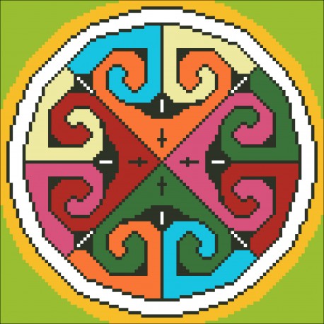 Borduurpakket Spirals (5) 22x22cm.