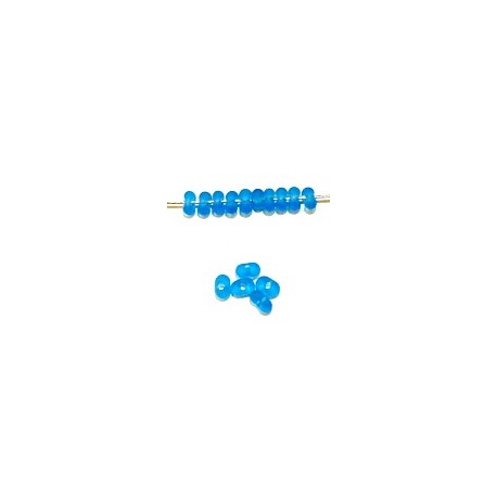 Farfalle 2x4mm transp. aquamarijn mat 25gr