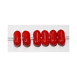 Vintage glaskr. 4x8mm botje rood 50 stuks