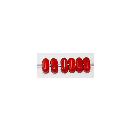 Vintage glaskr. 4x8mm botje rood 50 stuks