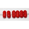 Vintage glaskr. 4x8mm botje rood 50 stuks