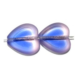 Vintage kr. 15mm hart m. matte rand blauw/rose 5st