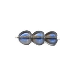 Vintage kr. 15mm hart met matte rand d. blauw 5st