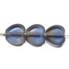 Vintage kr. 8mm hart met matte rand d. blauw 5st