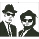 Borduurpakket silhouet Blues Brothers 16x18cm