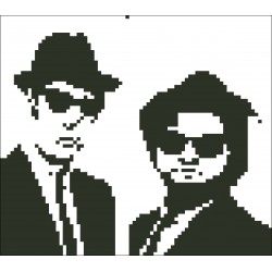 Borduurpakket silhouet Blues Brothers 16x18cm