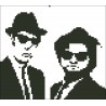 Borduurpakket silhouet Blues Brothers 16x18cm