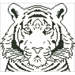 Borduurpakket Tijger 21x20cm