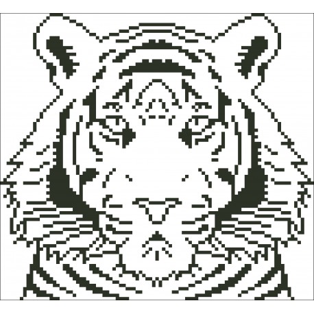 Borduurpakket Tijger 21x20cm