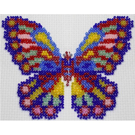 Vlinder multicolor 10x13 cm.