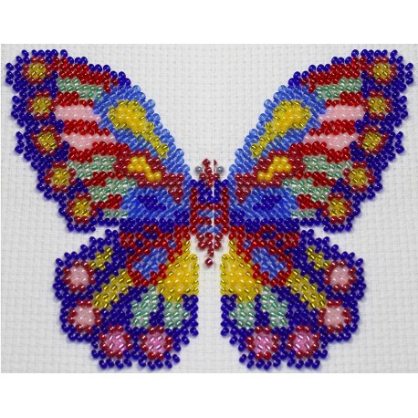 Vlinder multicolor 10x13 cm.