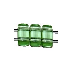 Two hole glaskraal 4x8mm peridoot 25st.