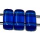 Two hole glaskraal 4x8mm capri blue 25st.