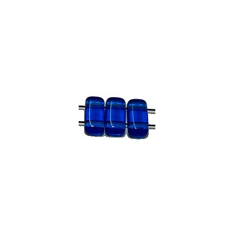 Two hole glaskraal 4x8mm capri blue 25st.