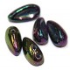 2-gat druppel 4x11mm black purple AB 25st.