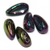 2-gat druppel 4x11mm black purple AB 25st.