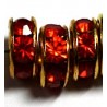 Rondel goudkl. 8mm oranjerood 10st.