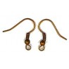 Oorhaakjes 18mm met balletje koperkleurig 5paar