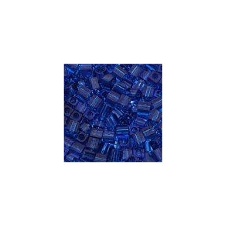 Miyuki square 4mm transp d.blauw 100st.