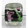 glaskr.blokje 10mm tr.zwart/witte streep+roos 5st