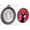 Cabochon +hanger 25mm bloemen