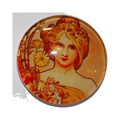 Camee 20mm art nouveau dames portret